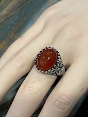 Adjust. Carnelian ring